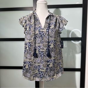 *NEW* Lucky Brand Open Neck Printed blouse size:S